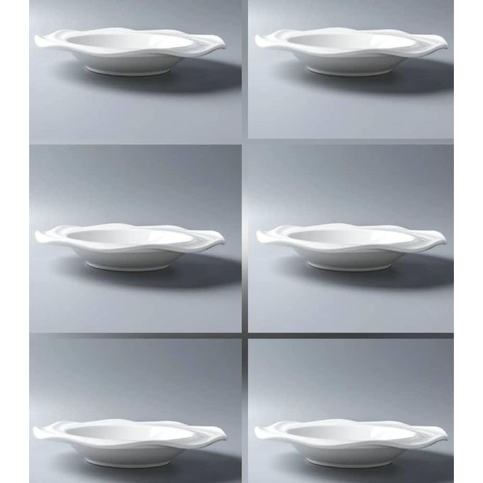 6 Flower Shaped Melamine Non Breakable Plates Good For Serving Food Or Dessert - Multicolor