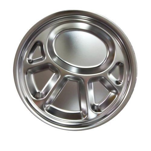 6 Pieces Set Of Stainless Steel Partition Plates - Silver