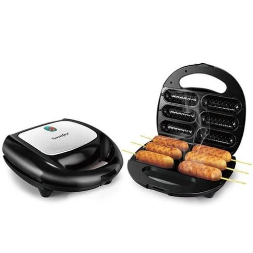 Sonifer 6 Pieces Of 800W Electric Hotdog Maker Iron Stainless Steel Hot Dog Plate Non-stick Breakfast Waffle Cake Maker Machine 220V- Silver