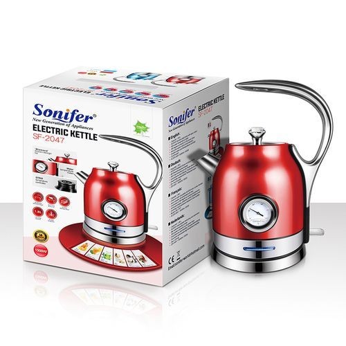 Sonifer 1.8Litre Steel Fast Heating Temperature Adjustable Electric Kettle - Red