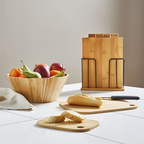 24Cm Bamboo Fruit Salad Serving Bowl Dish-Brown.