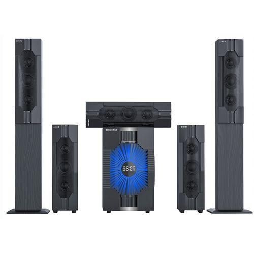5.1 Multimedia Speaker System With Led Display And Good Clear Sound-Grey/Black