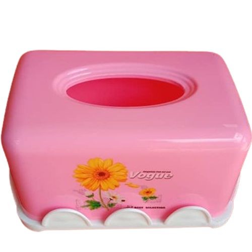 Plastic Bathroom Office And Car Tissue Holders Flower Varies-Pink