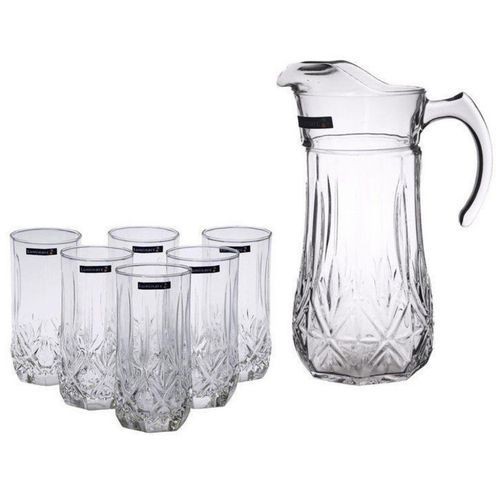 6 Piece Luminarc Glasses And 1Piece Jug Water Set-Colorless