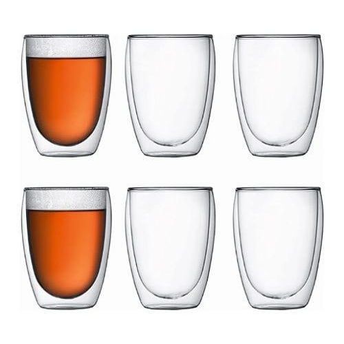 6-Piece ,12 Oz Glass Cups, Double Walled Thermo Espresso Glasses, Insulated Coffee Mugs, Drinking Glasses