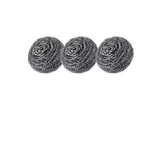 3 Pieces Soft Steel Wool For Cleaning Utensils - Dark Silver