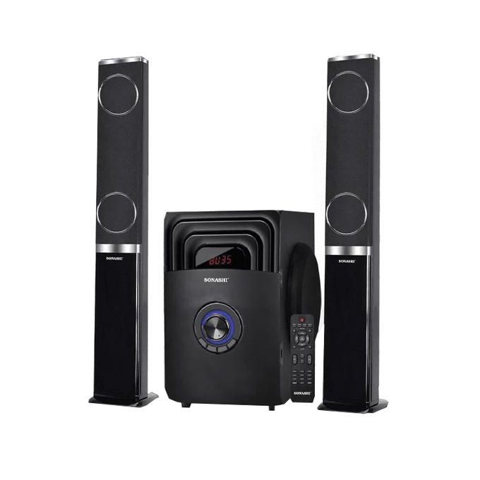 Sonashi  2.1 Channel Speaker With Convertible Sounbar And Super Subwoofer-Black