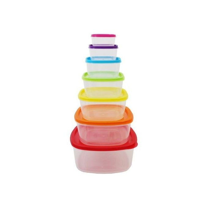 5 Pieces Plastic Containers For Storage Color For Lids Varies-Transparent