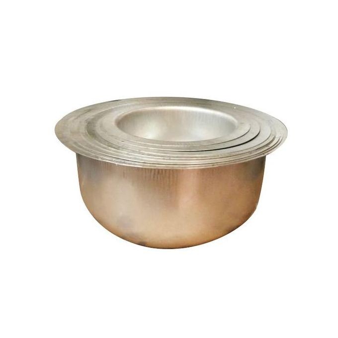 8 Pieces Set Of Aluminium Cookware With Round Bottom-Grey