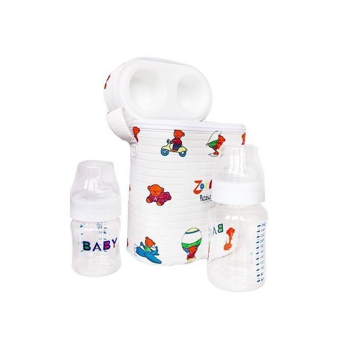 Bottle Warmer With A Pair Of Feeding Bottles