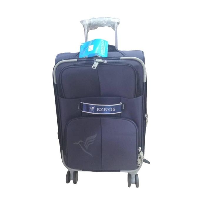 Kzngs  A Vintage Small Suitcase With Cloth Material And Durable It Has Five Wheels It's Has Multiple colours -Black