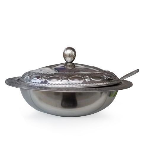 Serving Bowl with Ladle Set - Silver