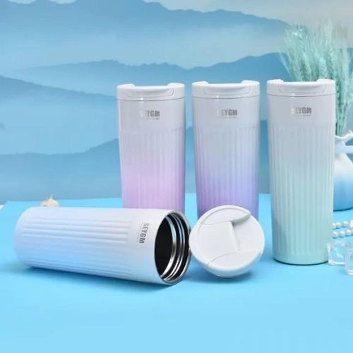 Stainless Steel Thermos Mug Colorful Double Wall Portable Outdoor Travel Coffee Tumbler Mug Cup- Multi-colour.
