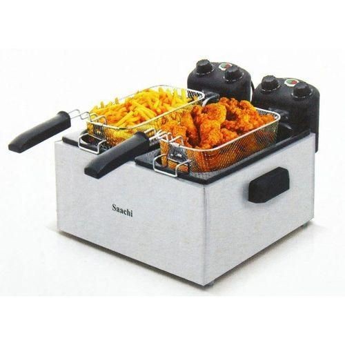Saachi Commercial Deep Fryer with Basket, 3400W 12.7QT/12L, Detachable Large Capacity Stainless Steel Countertop Electric Oil Fryer with Temperature Control for Restaurant or Home Use - Silver
