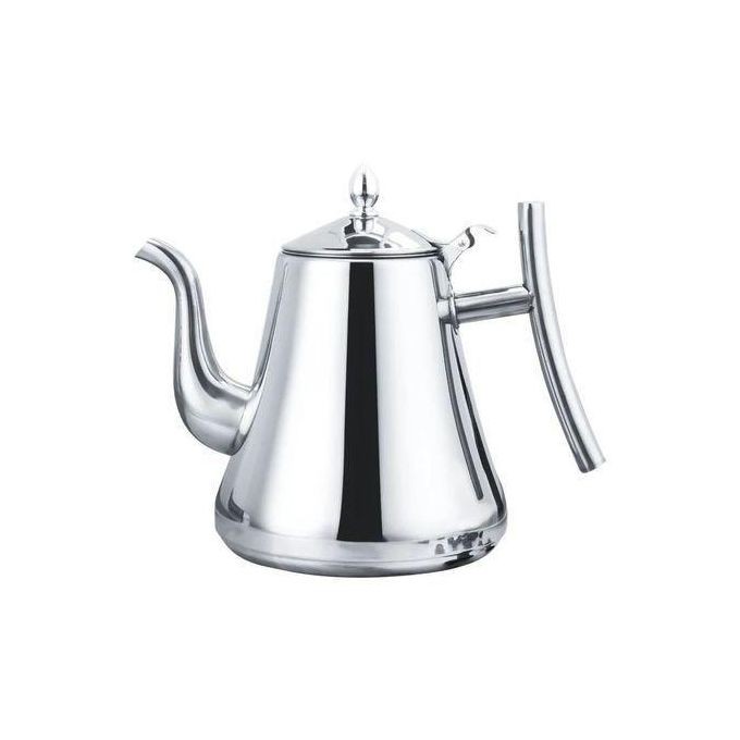 Stainless Steel Thick Heavy Teapot For Coffee Tea With Filter-Silver