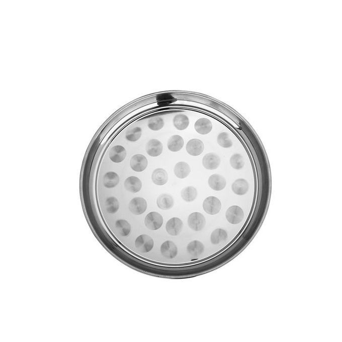 Round Stainless Steel Tray Sania For Serving Food And Drinks - Silver