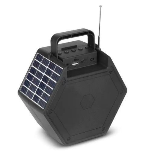 Bluetooth Speaker With Solar Panel And A Unique Design -Black